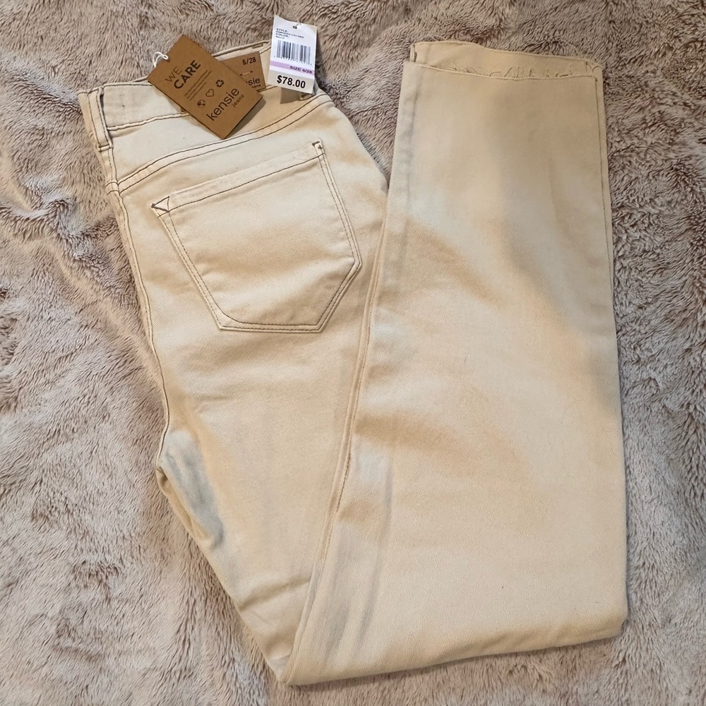Kenzie Juliet High Rise Slim Ivory Jeans